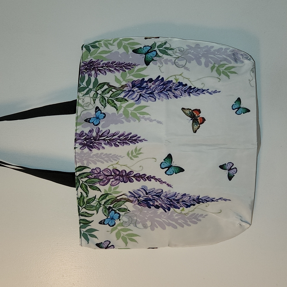 NEW - Tote Bag - Shoulder Bag- Flowers and Butterflies